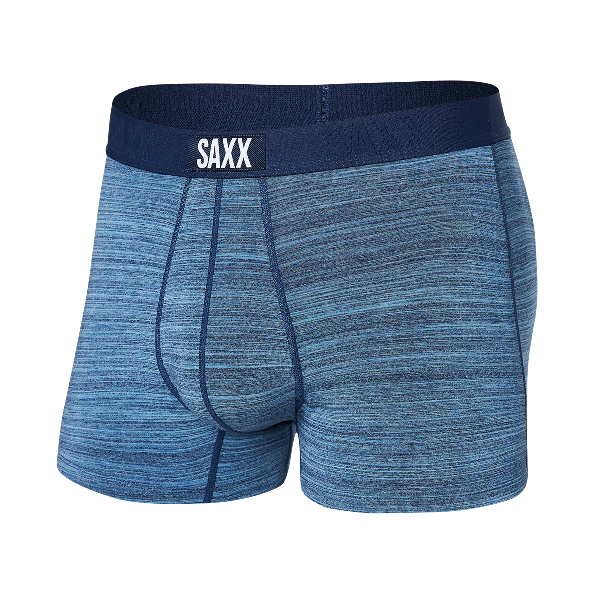 Front of Vibe Super Soft Trunk in Spacedye Heather- Navy