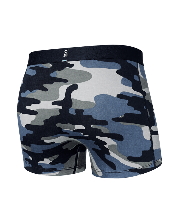 Back of DropTemp Cooling Cotton Trunk in Tidal Camo- Blue