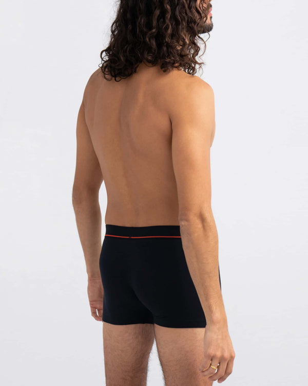 Back - Model wearing Non-Stop Stretch Cotton Trunk Fly in Black