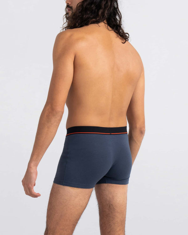 Back - Model wearing Non-Stop Stretch Cotton Trunk Fly in Deep Navy