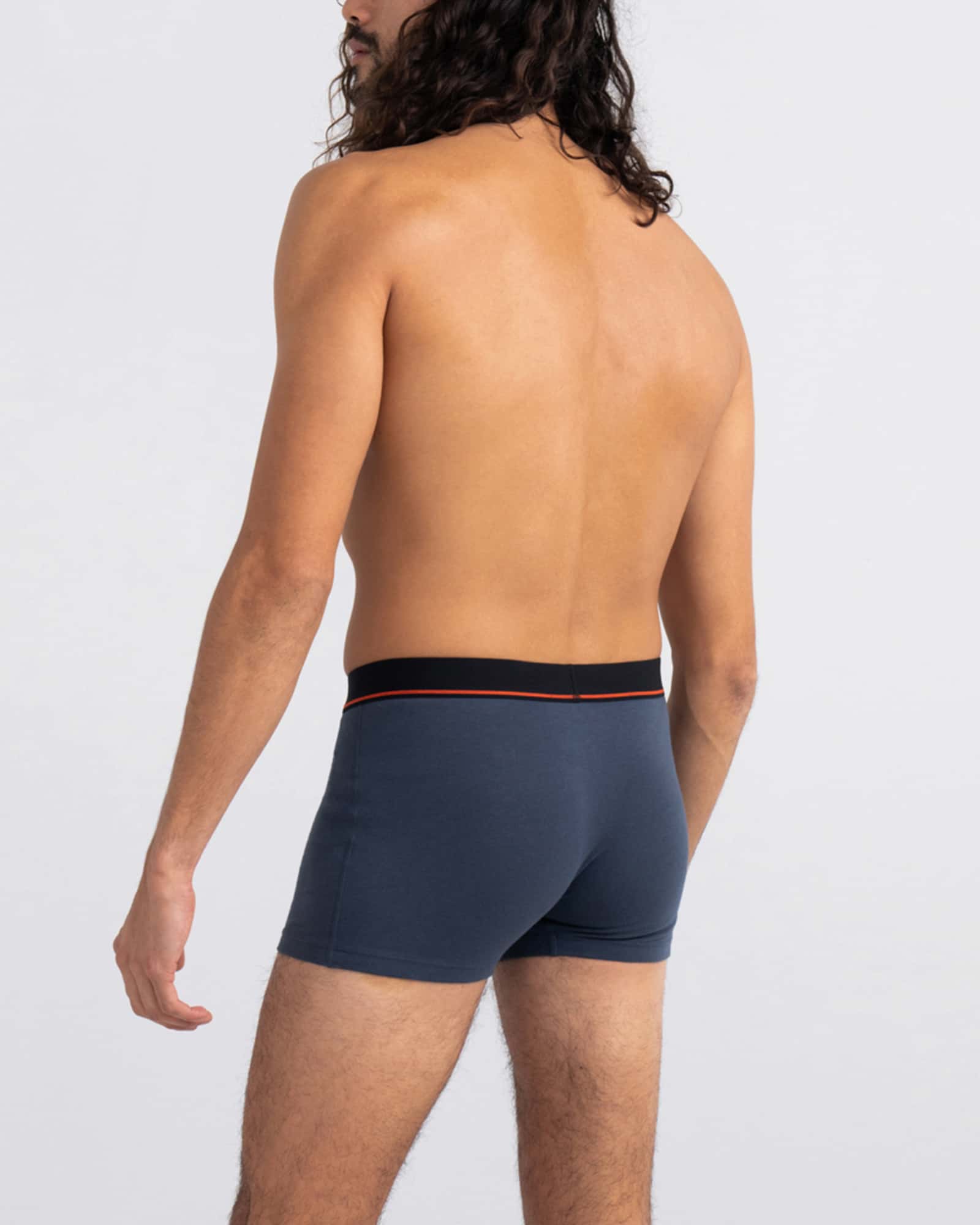 Back - Model wearing Non-Stop Stretch Cotton Trunk Fly 2Pk in Deep Navy/Black