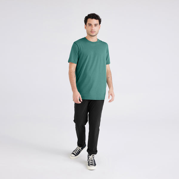 Front - Model wearing  Droptemp® Cooling Cotton Short Sleeve Crew in Pine