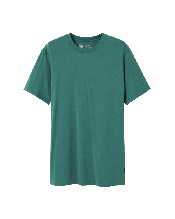 Front of Droptemp® Cooling Cotton Short Sleeve Crew in Pine