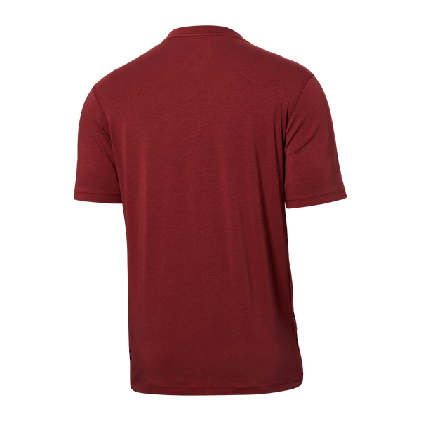 Back of DropTemp Cooling Cotton Short Sleeve Crew in Red Clay