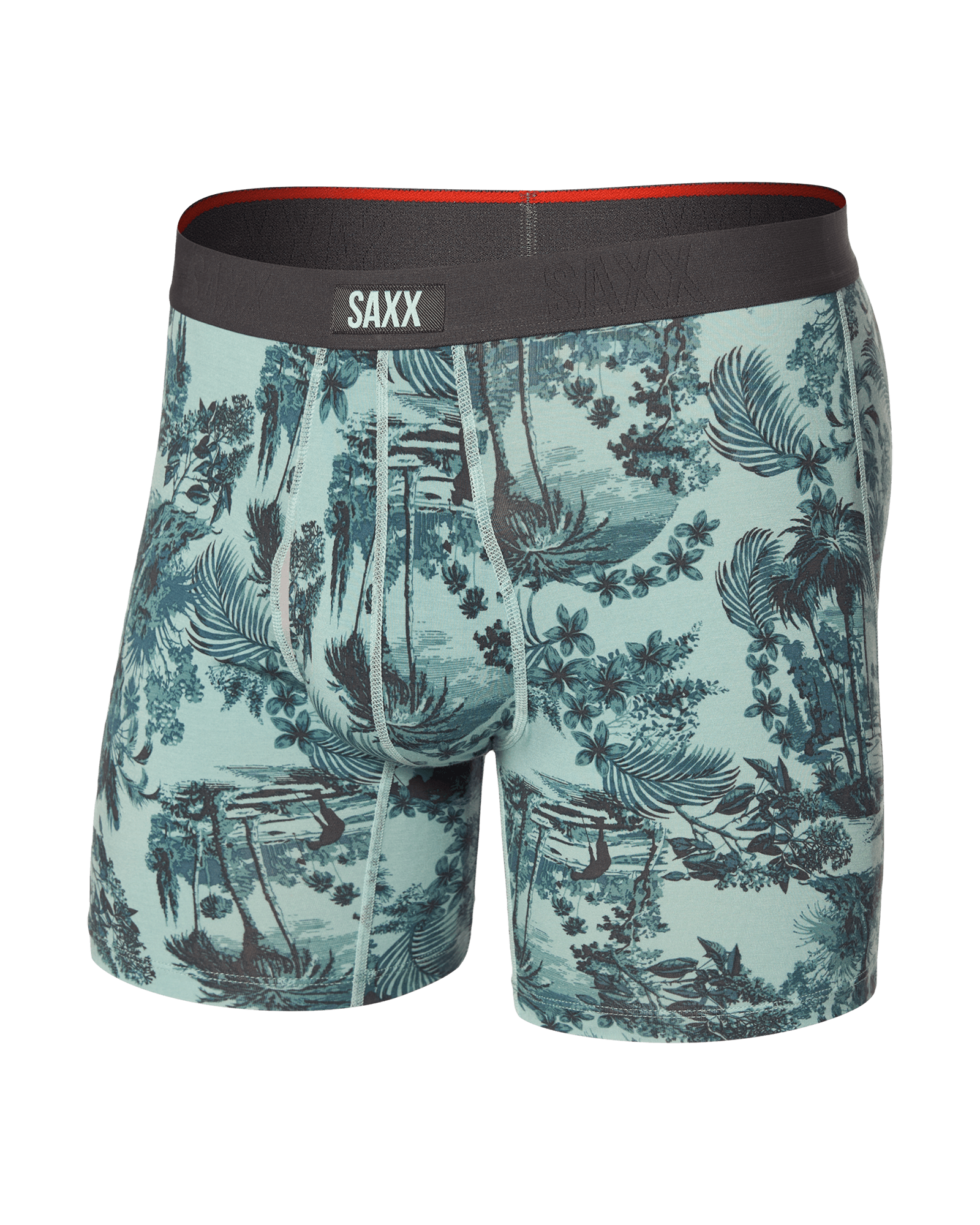 Front of Vibe Xtra Boxer Brief Fly in Golf Toile-Aquifer