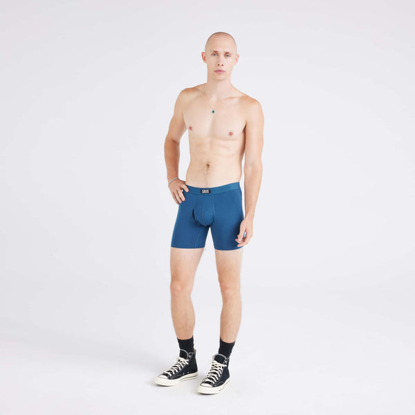 Front - Model wearing  Vibe Xtra Boxer Brief in Hurricane