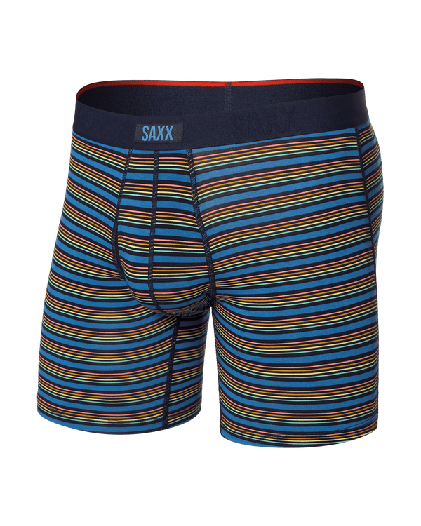 Front of Vibe Xtra Boxer Brief Fly in Mini Rugby-Lake Blue