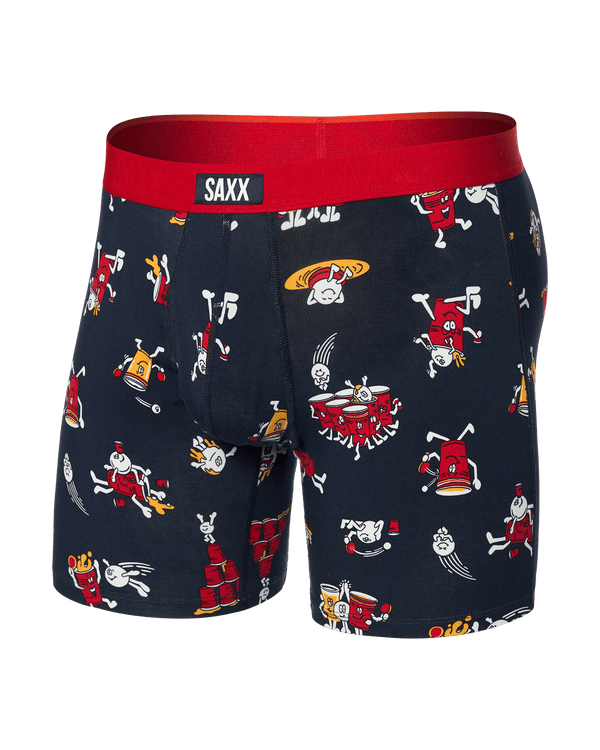 Front of Vibe Xtra Boxer Brief Fly in Party Foul-Dark Ink