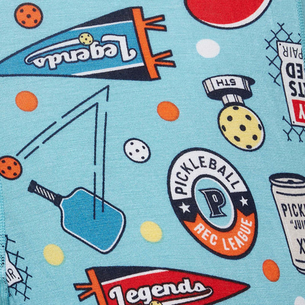 Swatch of Vibe Xtra Boxer Brief in Pickleball Legends-Aqua