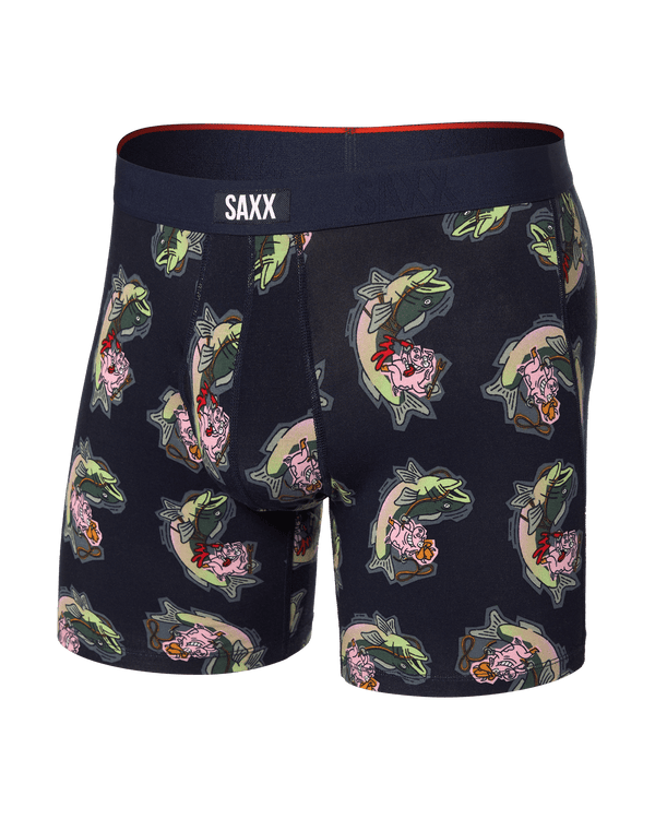 Front of Vibe Xtra Boxer Brief Fly in Surf And Turf-Maritime