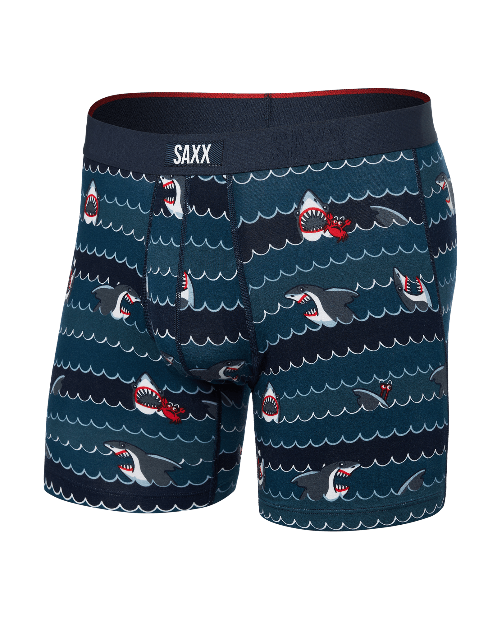 Front of Vibe Xtra Boxer Brief in Get Sharky-Hurricane