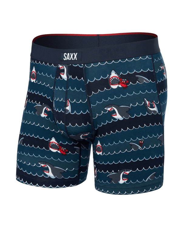 Front of Vibe Xtra Boxer Brief in Get Sharky-Hurricane