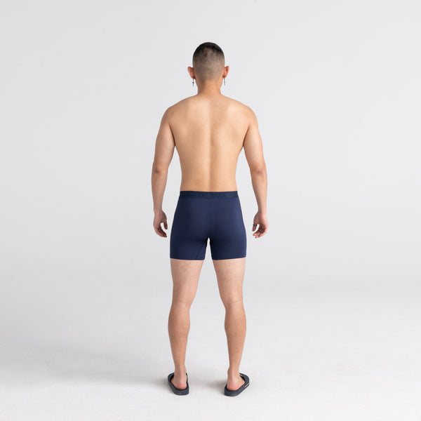 Back - Model wearing Ultra Boxer Brief Fly 2 Pack in Black/Navy