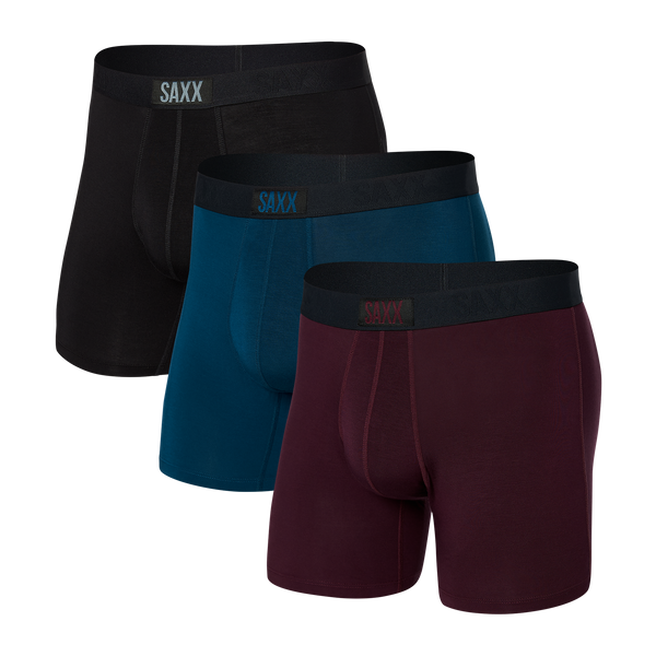 Saxx Underwear Men's Boxer Briefs – Vibe Boxer Briefs with Built-in  Ballpark Pouch Support – Underwear for Men,Grey Mavericks,XX-Large