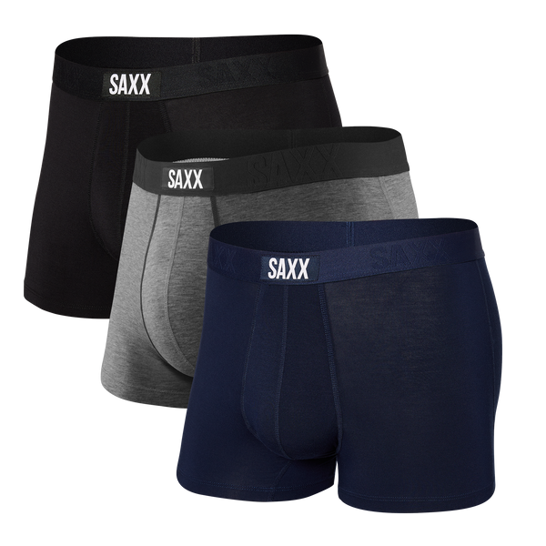 Vibe 3-Pack Trunk - Black/Grey/Navy | – SAXX Underwear Canada