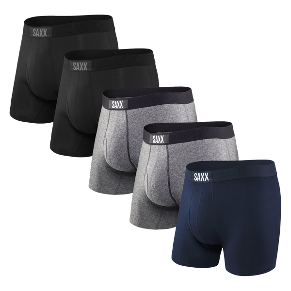 Mens Boxer Briefs 5 Pack No Ride-up Comfortable Breathable Cotton