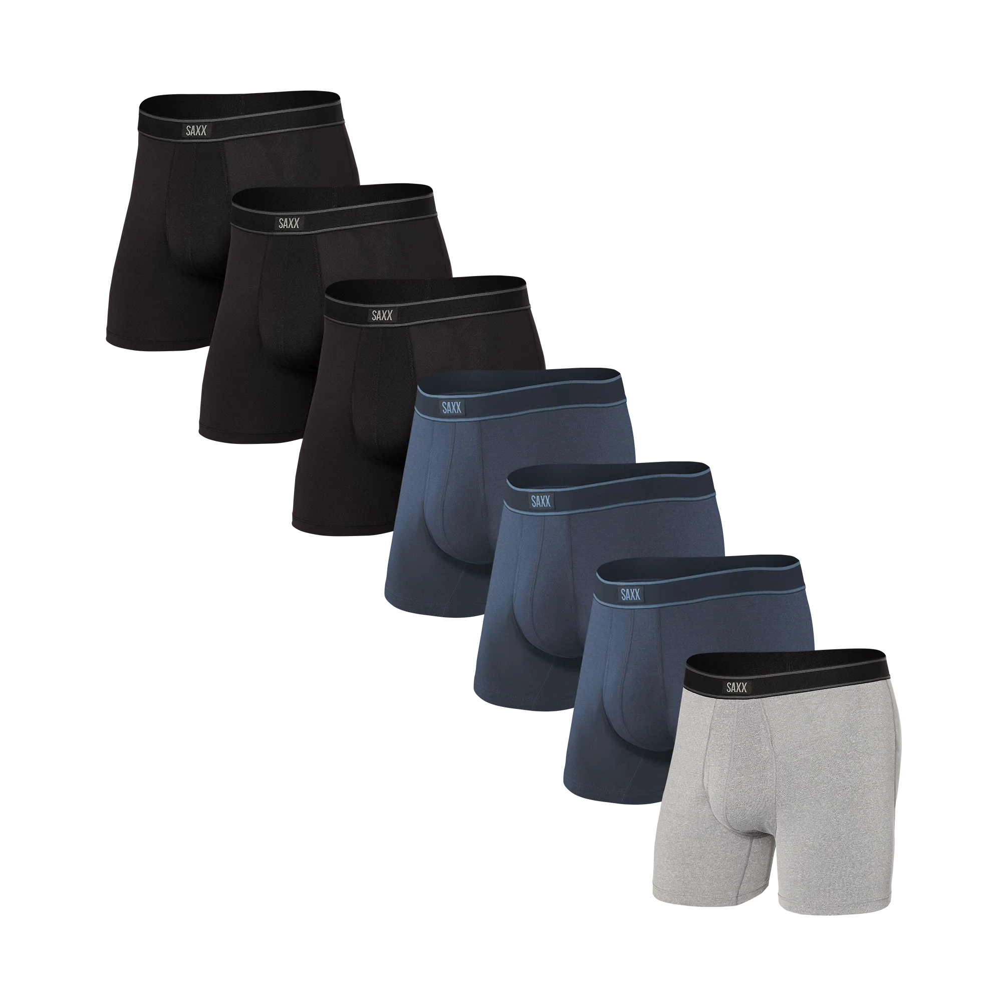 Daytripper 7-Pack Boxer Brief - Black/Grey/Navy | – SAXX Underwear Canada