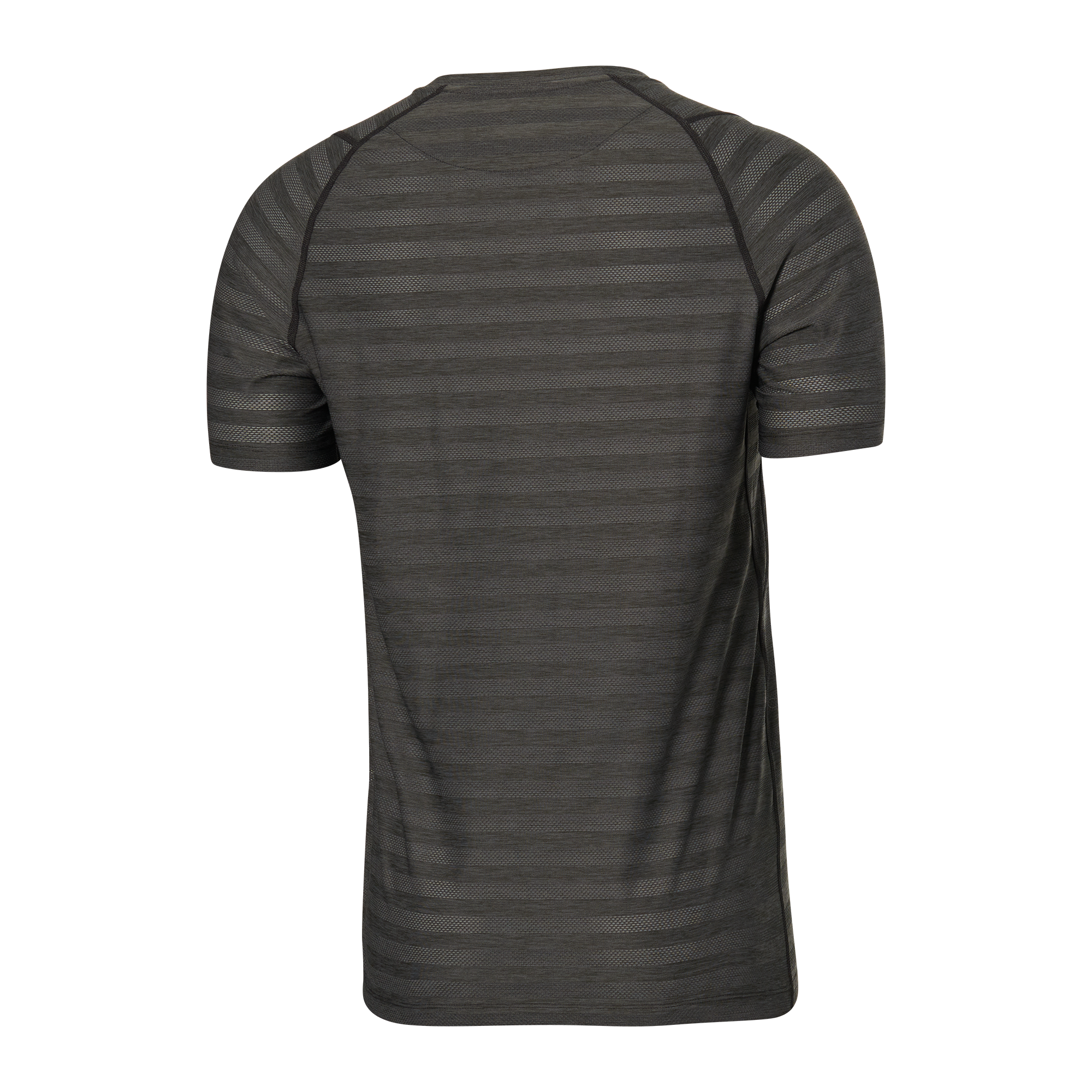 Back of DropTemp Cooling Mesh Crew in Black Heather