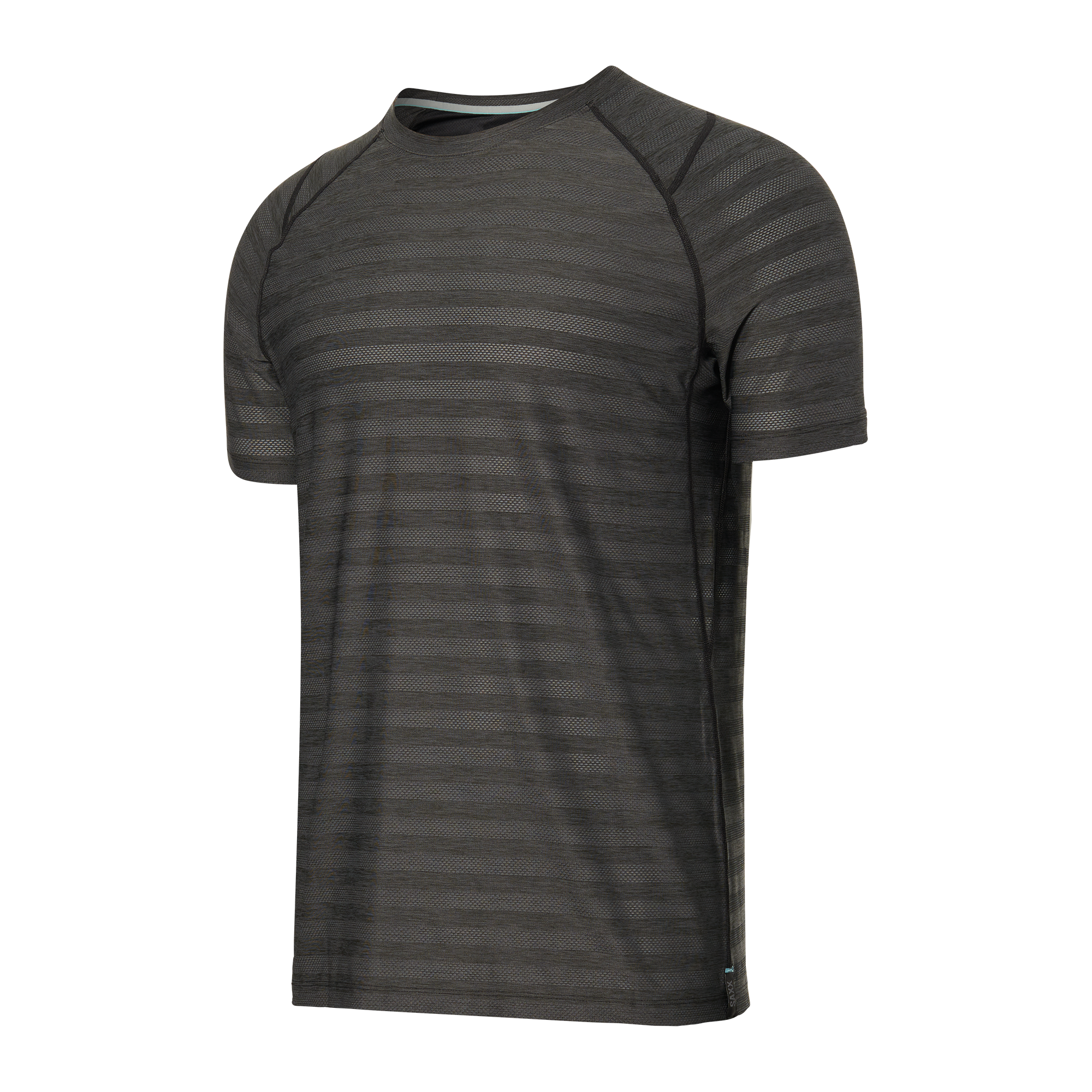 Front of DropTemp Cooling Mesh Crew in Black Heather