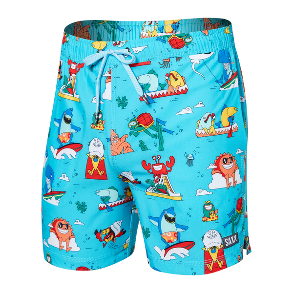Oh Buoy 2N1 Regular Volley Short - Water Whirled- Blue | – SAXX ...