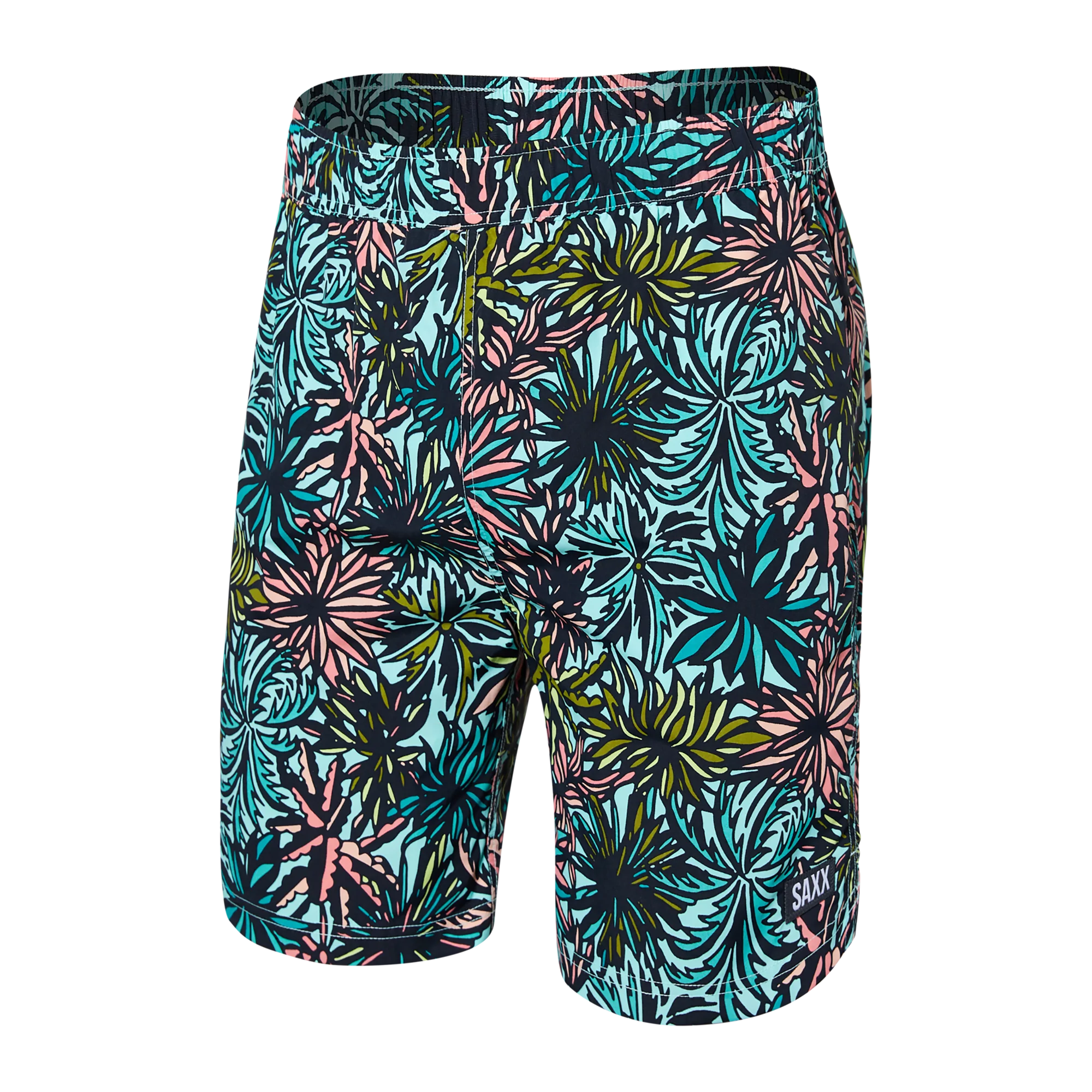 Front of Go Coastal 2N1 Swim Volley Short 7" in Palm Springs- Ice Green