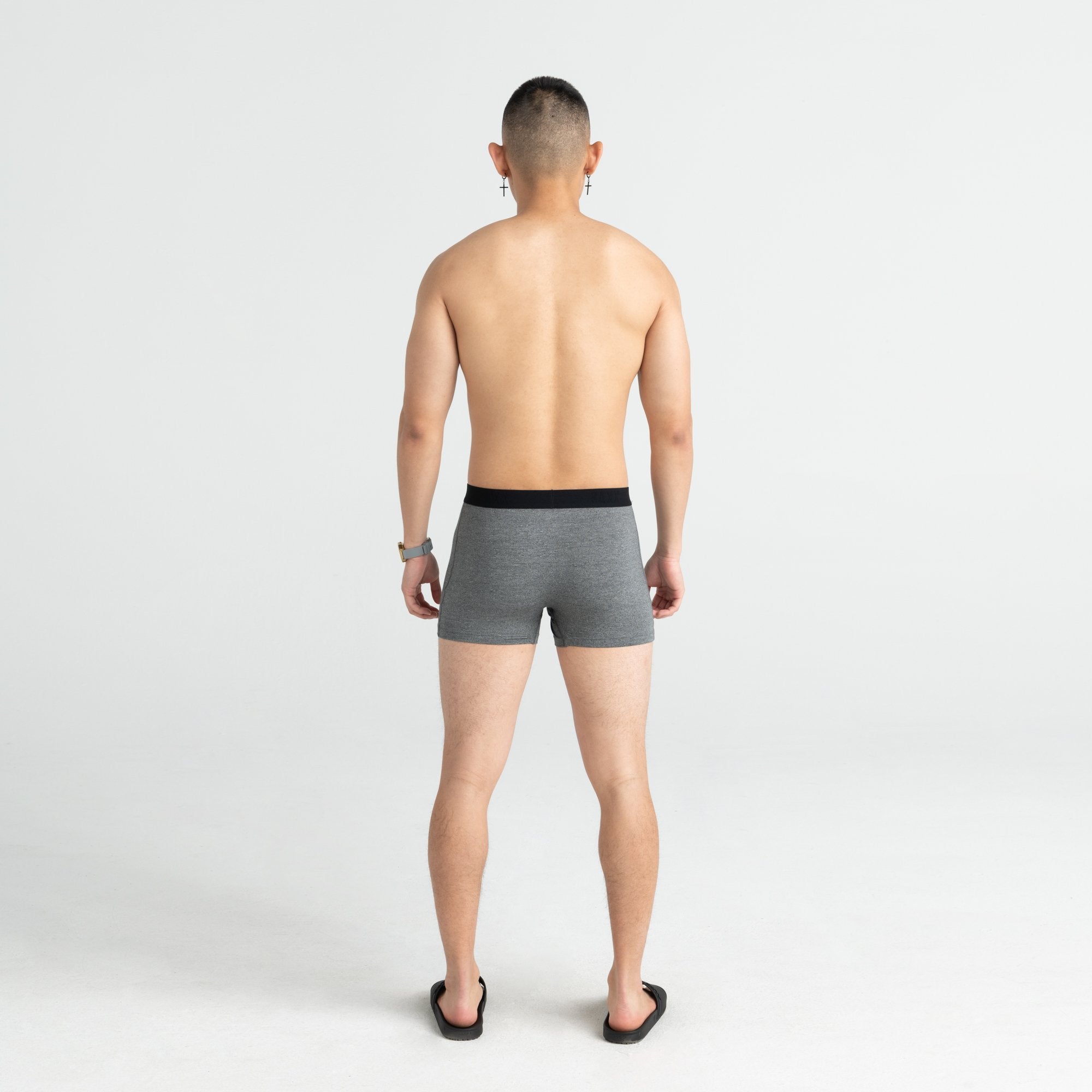 Back - Model wearing Vibe Trunk in Salt & Pepper